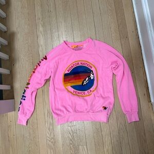Aviator Nation Neon Pink Sweatshirt Woman XS
